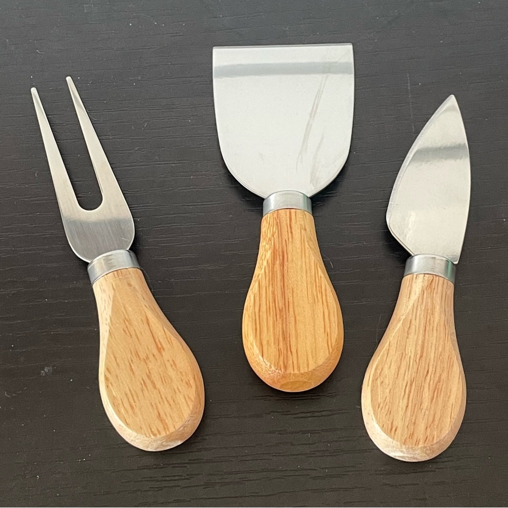 $10 SALE Wood Handle Cheese Knife Set Snacking Board Accessories Serving Utensil